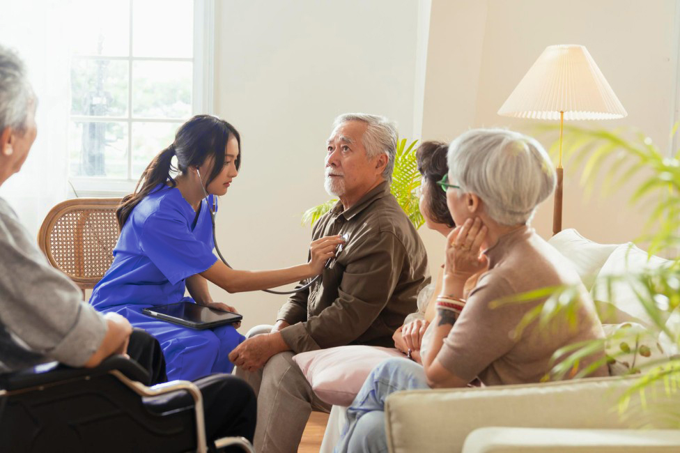 nurse helping people